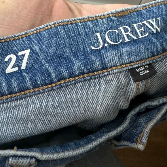 J. Crew High Rise 90s Classic Straight Distressed Blue Jeans in Rouses Wash 27 - Picture 13 of 16